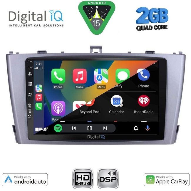 DIGITAL IQ BXC 3705SL_CPAA (9inc) MULTIMEDIA TABLET for TOYOTA AVENSIS (T27) mod. 2009-2015 (SILVER)