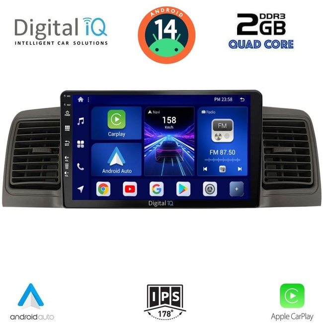 DIGITAL IQ BXC 3712_CPAA (9inc) MULTIMEDIA TABLET for TOYOTA COROLLA mod. 2001-2006