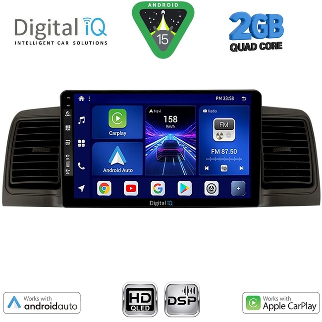 DIGITAL IQ BXC 3712BL_CPAA (9inc) MULTIMEDIA TABLET for TOYOTA COROLLA mod. 2001-2006 (BLACK)