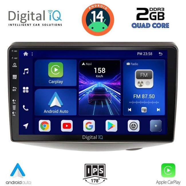 DIGITAL IQ BXC 3735_CPAA (9inc) MULTIMEDIA TABLET for TOYOTA YARIS mod. 1999-2006