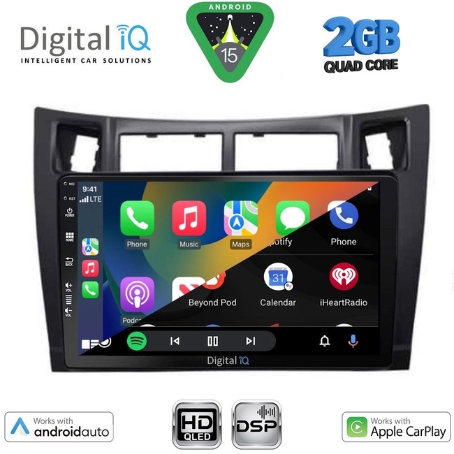 DIGITAL IQ BXC 3736BL_CPAA (9inc) MULTIMEDIA TABLET for TOYOTA YARIS mod. 2006-2011 (BLACK)