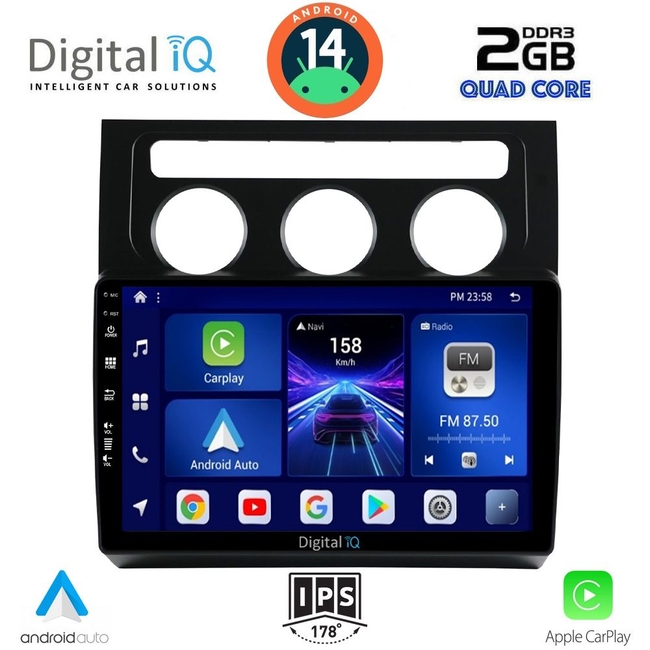 DIGITAL IQ BXC 3767_CPAA CLIMA (10inc) MULTIMEDIA TABLET for VW TOURAN mod. 2003-2010