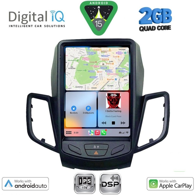 DIGITAL IQ BXC 3854_CPAA TESLA STYLE for FORD FIESTA mod. 2008-2017