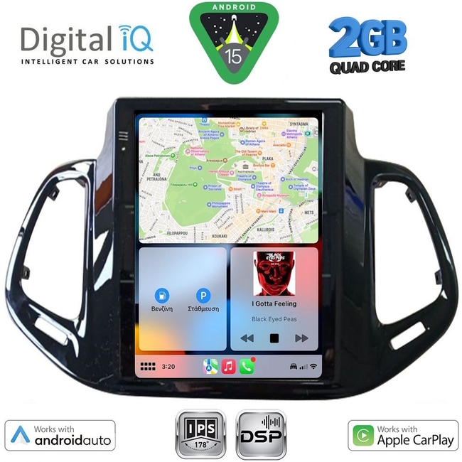 DIGITAL IQ BXC 3878_CPAA TESLA STYLE for JEEP COMPASS mod. 2017-2020