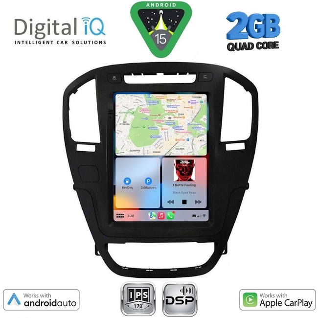 DIGITAL IQ BXC 3914BL_CPAA TESLA STYLE for OPEL INSIGNIA mod. 2008-2013 (Black colour)