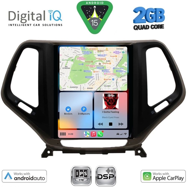 DIGITAL IQ BXC 3984_CPAA TESLA STYLE for JEEP CHEROKEE mod. 2014-2024
