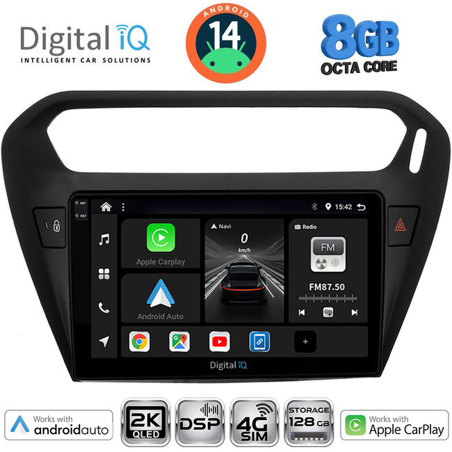 DIGITAL IQ BXF 11511BL_CPAA (9inc) MULTIMEDIA TABLET for CITROEN ELYSEE – PEUGEOT 301 mod. 2013> (BLACK)