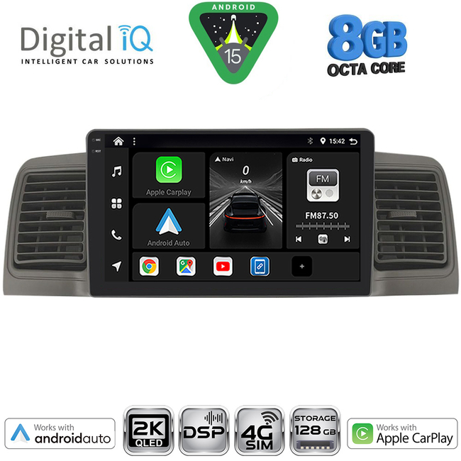 DIGITAL IQ BXF 11712GR_CPAA (9inc) MULTIMEDIA TABLET for TOYOTA COROLLA mod. 2001-2006 (GREY)