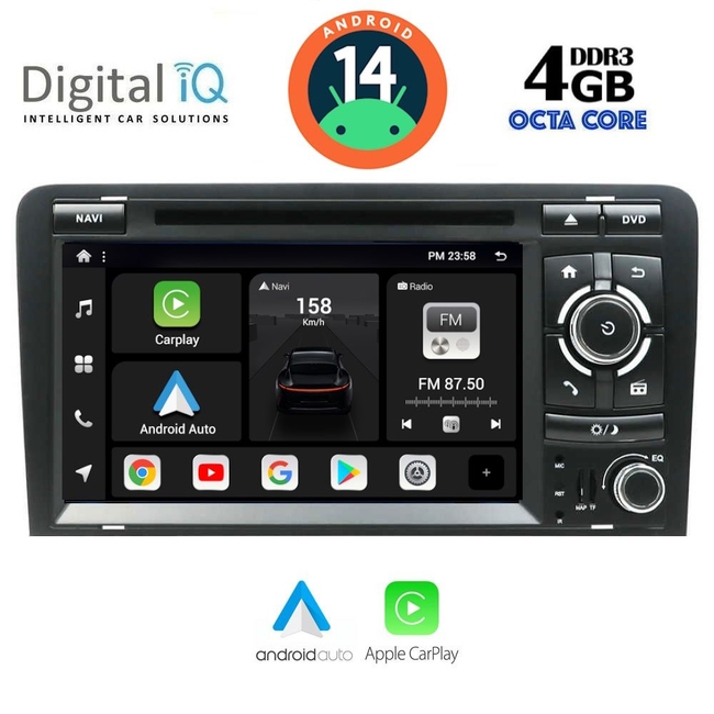 DIGITAL IQ BXF 649_CPAA (7" DVD) MULTIMEDIA SYSTEM for AUDI A3 mod. 2003-2012