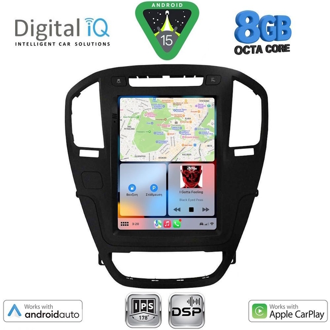 DIGITAL IQ BXF 7914BL_CPAA TESLA STYLE for OPEL INSIGNIA mod. 2008-2013 (Black colour)