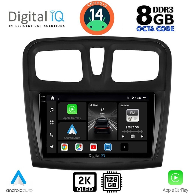 DIGITAL IQ BXF 8108SQ_CPAA (9inc) MULTIMEDIA TABLET for DACIA LOGAN – SANDERO mod. 2012-2019