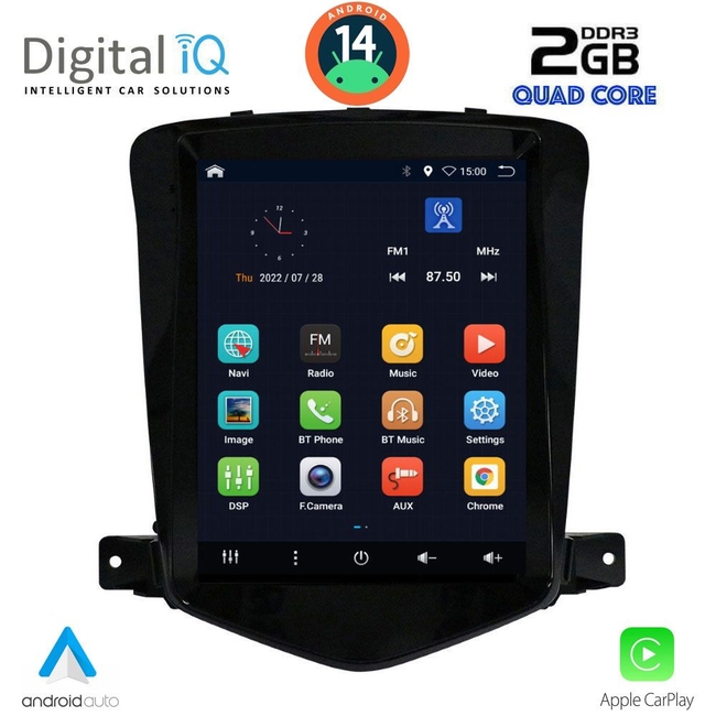 DIGITAL IQ BXC 3925_CPAA TESLA STYLE for CHEVROLET CRUZE mod. 2008-2012