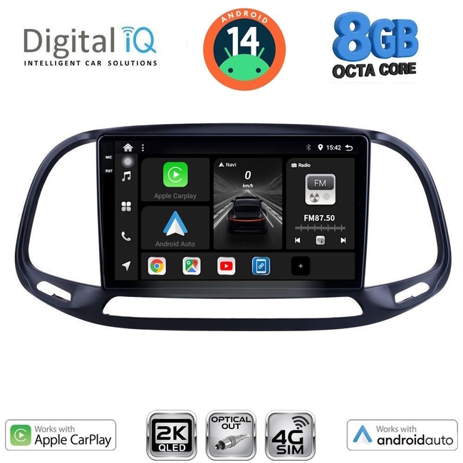 DIGITAL IQ BXK 20138_CPAA (9inc) MULTIMEDIA TABLET for FIAT DOBLO – OPEL COMBO mod. 2015-2018