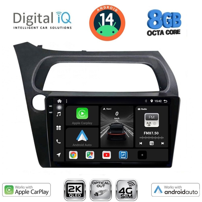 DIGITAL IQ BXK 20189_CPAA (9inc) MULTIMEDIA TABLET for HONDA CIVIC 3D-5D mod. 2006-2012