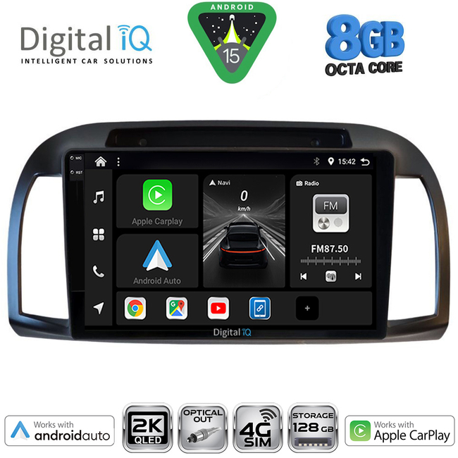 DIGITAL IQ BXK 20457BL_CPAA (9inc) MULTIMEDIA TABLET for NISSAN MICRA K12 mod. 2002-2010 (BLACK)