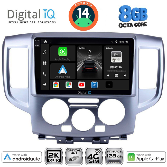 DIGITAL IQ BXK 20458SL_CPAA (9inc) MULTIMEDIA TABLET for NISSAN NV 200 mod. 2009> (SILVER)