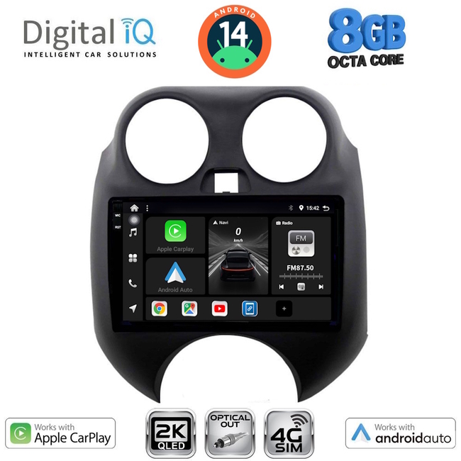 DIGITAL IQ BXK 20459_CPAA (9inc) MULTIMEDIA TABLET for NISSAN MICRA mod. 2010-2014