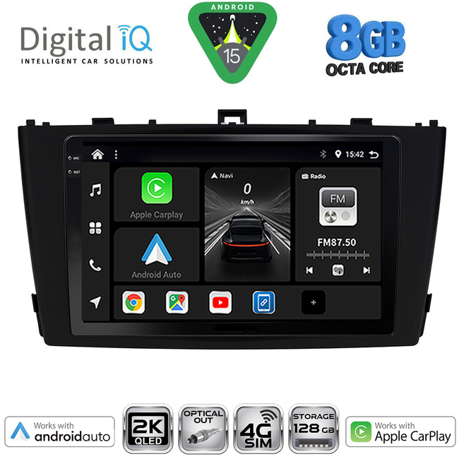 DIGITAL IQ BXK 20705BL_CPAA (9inc) MULTIMEDIA TABLET for TOYOTA AVENSIS (T27) mod. 2009-2015 (BLACK)