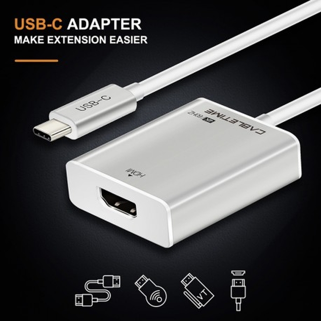 CABLETIME USB TYPE C Male to HDMI Female (CT-C160-PU31-CMHD-S0.154k3)