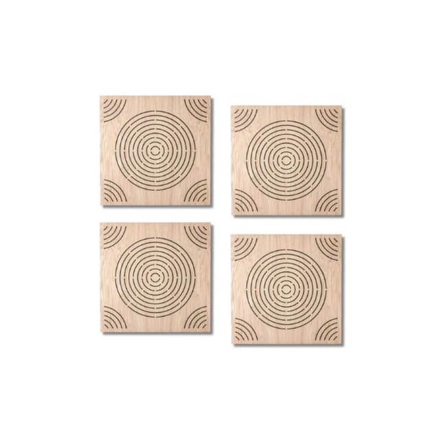 Audiodesigner Circle Pattern Brown Ηχοαπορροφητικά Ξύλινα Πάνελ 50x50x5 cm / 1 τ.μ. (4 Τεμάχια)