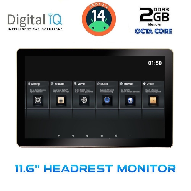 DIGITAL IQ CV4010_HR (11.6” HEADREST MONITOR)