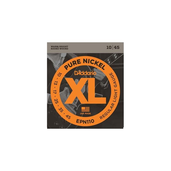 D'Addario EPN-110 Χορδές  Ηλεκτρικής Κιθάρας Pure Nickel, Regular Light