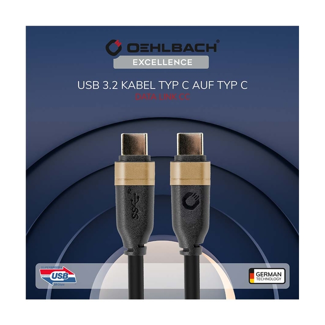 Oehlbach DATA LINK CC Καλώδιο USB 3.1 type C - type C 2m Black (Τεμάχιο)