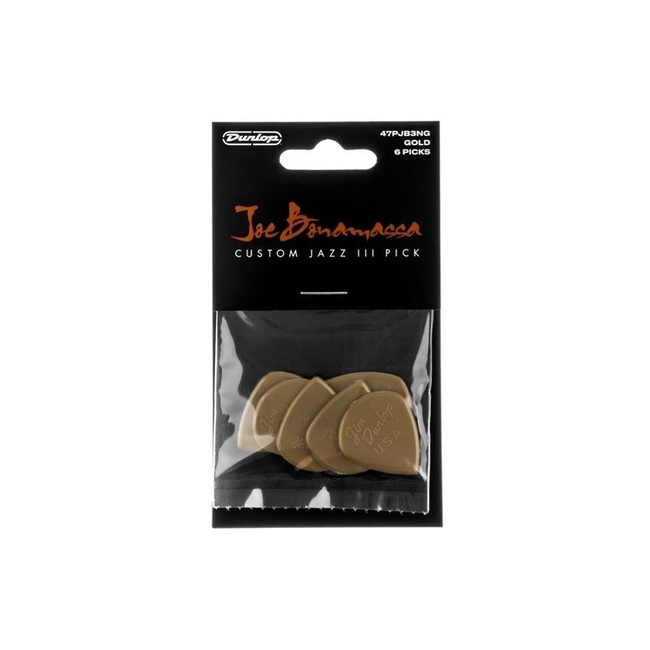 DUNLOP 47PJB3NG Joe Bonamassa Jazz III Gold Πέννες ( 6 τεμάχια )