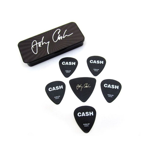 DUNLOP JCPT03M Johnny Cash Signature Medium Gauge Μεταλλικό Κουτάκι με Πένες (6 τεμάχια)