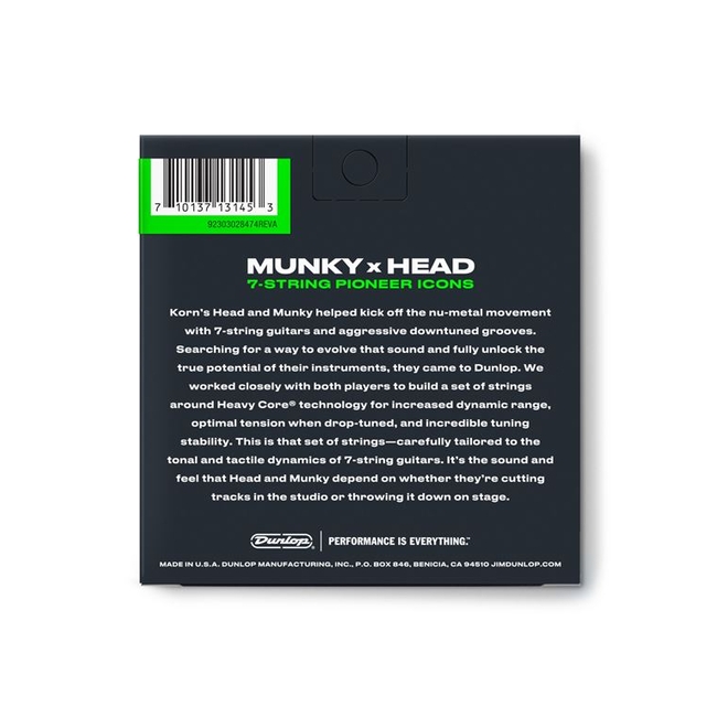 DUNLOP KRHCN1065-7  Heavy Core Korn Χορδές 7-χορδης Ηλεκτρικής Κιθάρας (10-65)