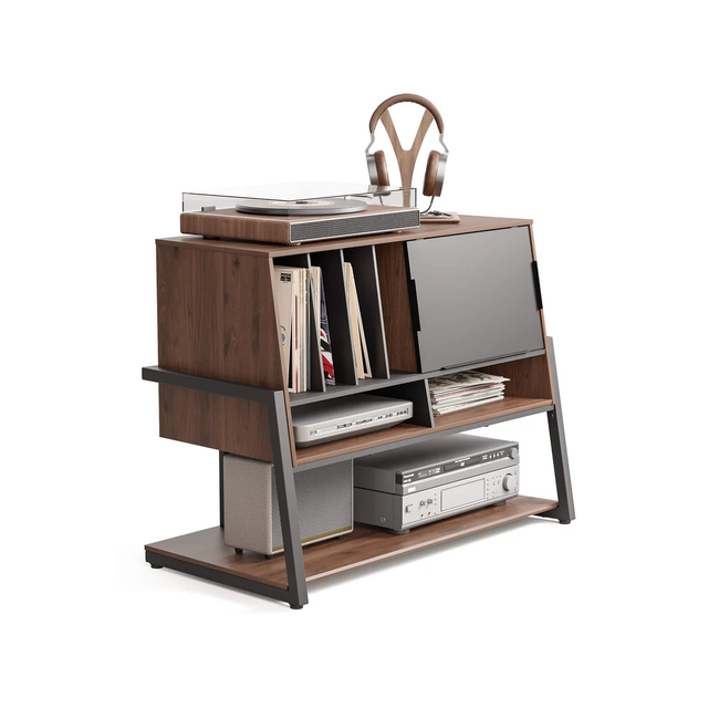 FITUEYES Eiffel RS10 Pro Walnut Retro Βάση Πικάπ & Αποθήκευσης Δίσκων Βινυλίου