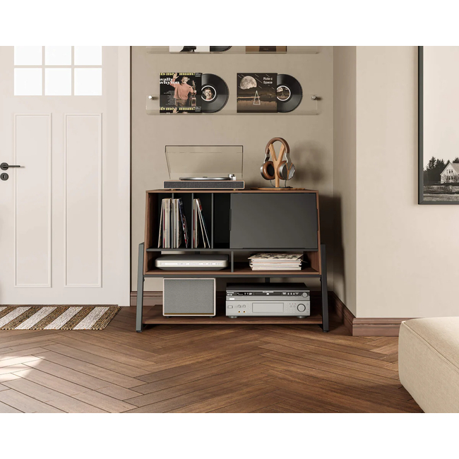FITUEYES Eiffel RS10 Pro Walnut Retro Βάση Πικάπ & Αποθήκευσης Δίσκων Βινυλίου