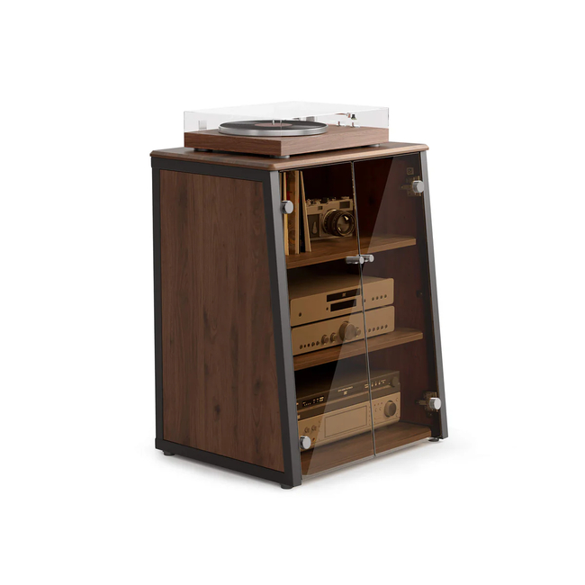 FITUEYES Eiffel V2 AS07 Πολυτελές HIFI Rack με Πορτάκια Walnut