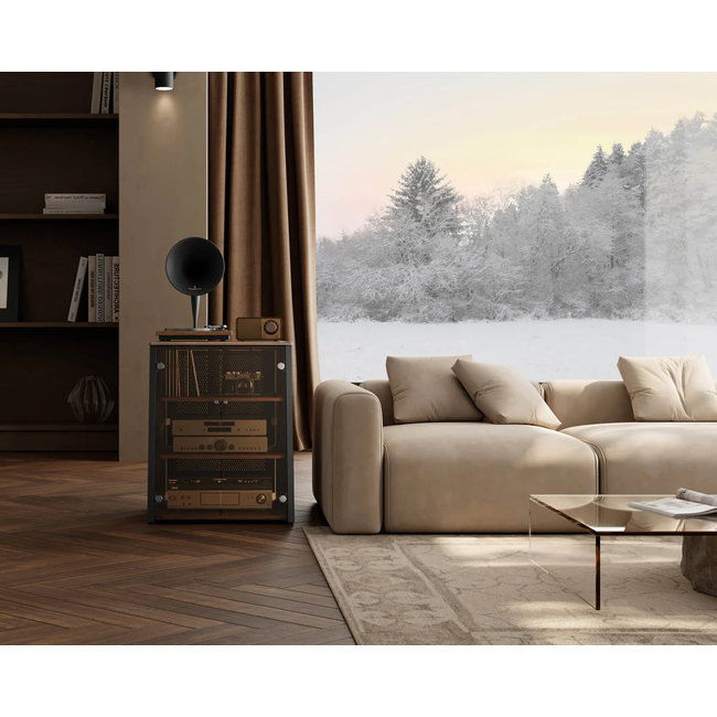 FITUEYES Eiffel V2 AS07 Πολυτελές HIFI Rack με Πορτάκια Walnut
