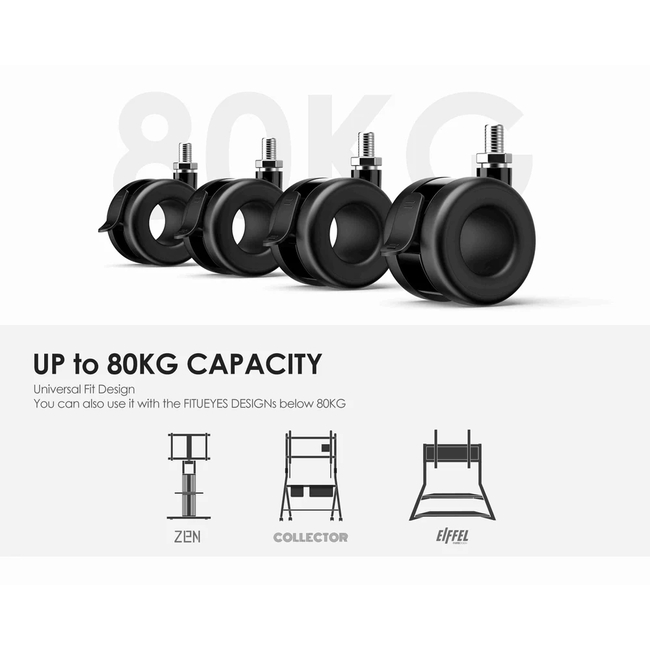 FITUEYES Floor Protective Casters Black (Σετ 4 Τροχών)