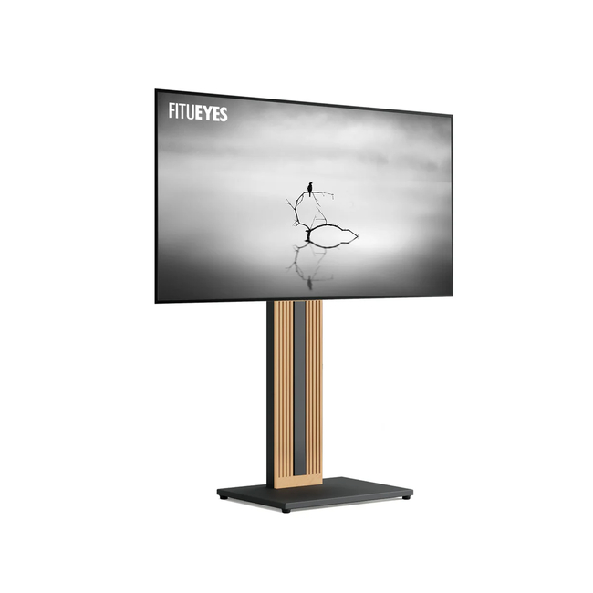 FITUEYES Zen FT65 Black Επιδαπέδια Βάση Τηλεόρασης 32"-65" με Ξύλινη Βάση & Ρυθμιζόμενο Ύψος