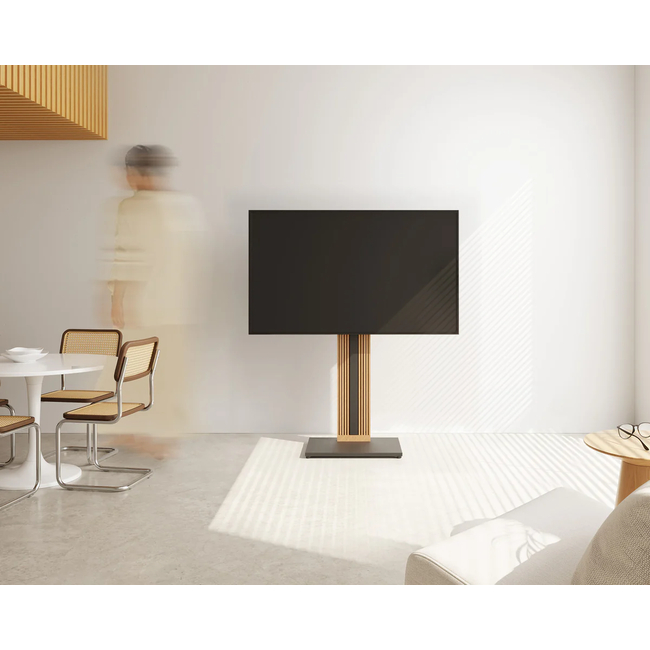 FITUEYES Zen FT65 Black Επιδαπέδια Βάση Τηλεόρασης 32"-65" με Ξύλινη Βάση & Ρυθμιζόμενο Ύψος