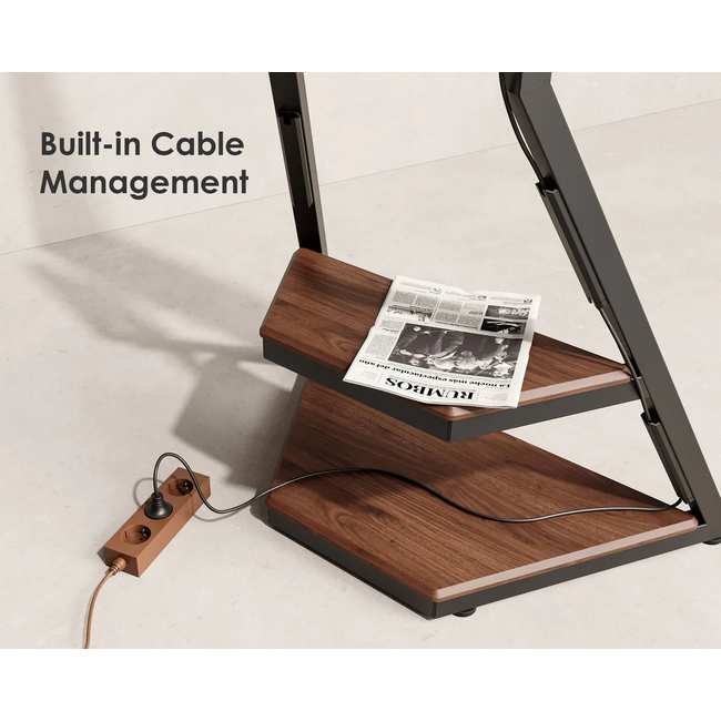 FITUEYES Eiffel FT65 Walnut Επιδαπέδια Βάση Τηλεόρασης με Ρόδες 32"-65"