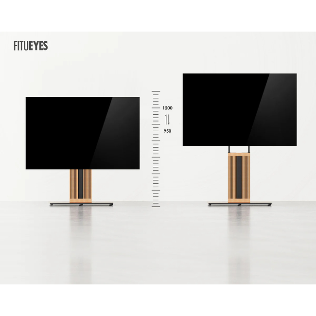 FITUEYES Zen FT88 Black Επιδαπέδια Βάση Τηλεόρασης 55"-88" με Ξύλινη Βάση & Ρυθμιζόμενο Ύψος