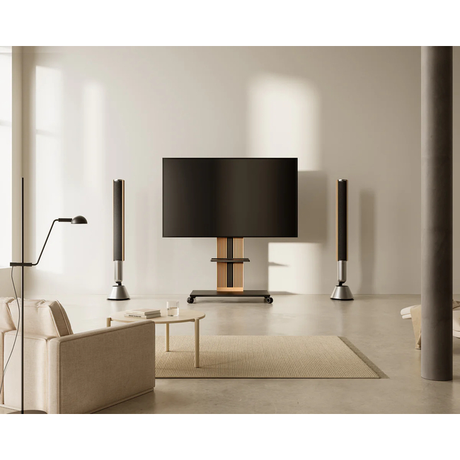 FITUEYES Zen FT88 Black Επιδαπέδια Βάση Τηλεόρασης 55"-88" με Ξύλινη Βάση & Ρυθμιζόμενο Ύψος
