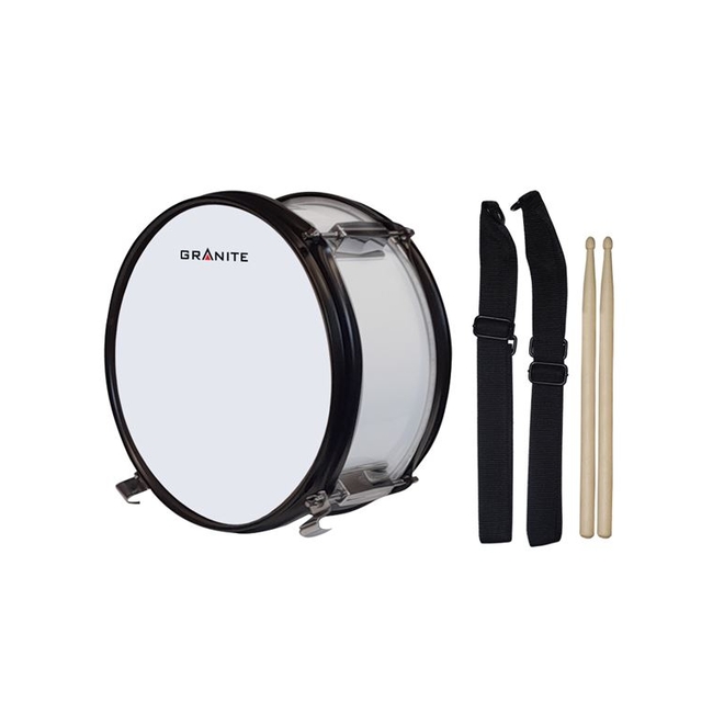 GRANITE Ταμπούρο Junior 10'' x 5'' White με ζώνη και μπαγκέτες