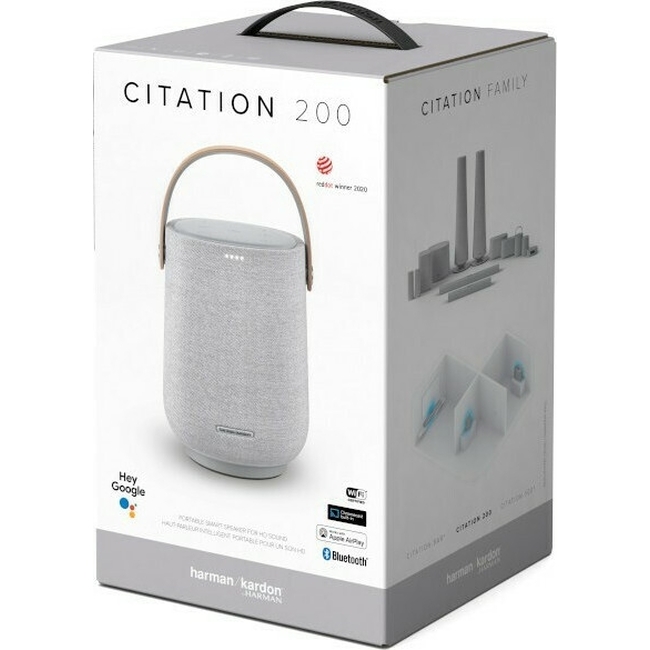 Harman Kardon Citation 200, Voice-activated Portable speaker, Google Assistant Grey