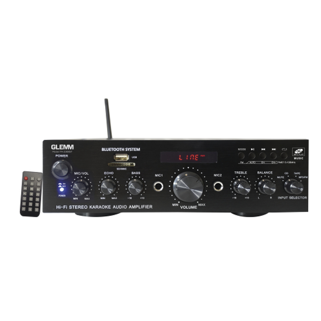 GLEMM PA 2380BT | Stereo amplifier 2x50W Display, MP3, Bluetooth