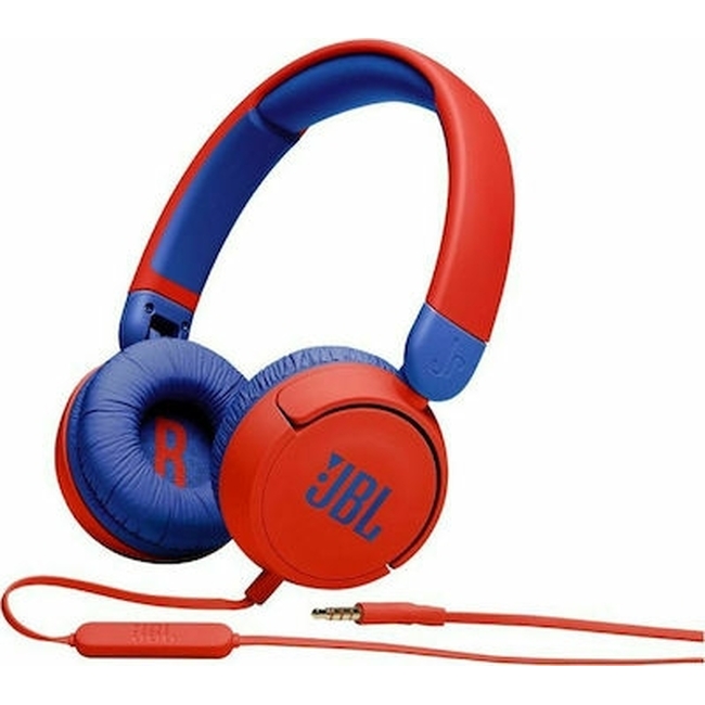 JBL JR310 Red On-Ear Headphones for Kids, Universal, Safe Listening