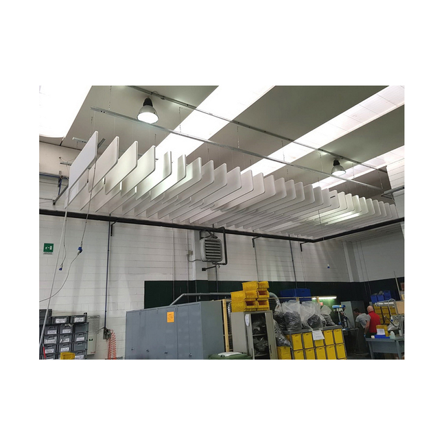 Audiodesigner ECOBAFFLE Square Ηχοαπορροφητικά Πάνελ Οροφής 60x60cm Λευκό (Σετ 4 Τεμαχίων)