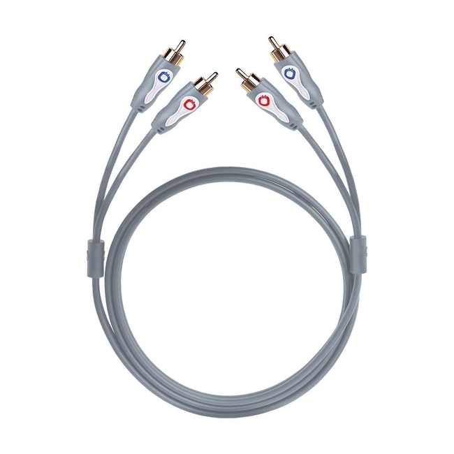 Oehlbach LF audio RCA cable 2xRCA - 2xRCA 1m Anthracite (Τεμάχιο)