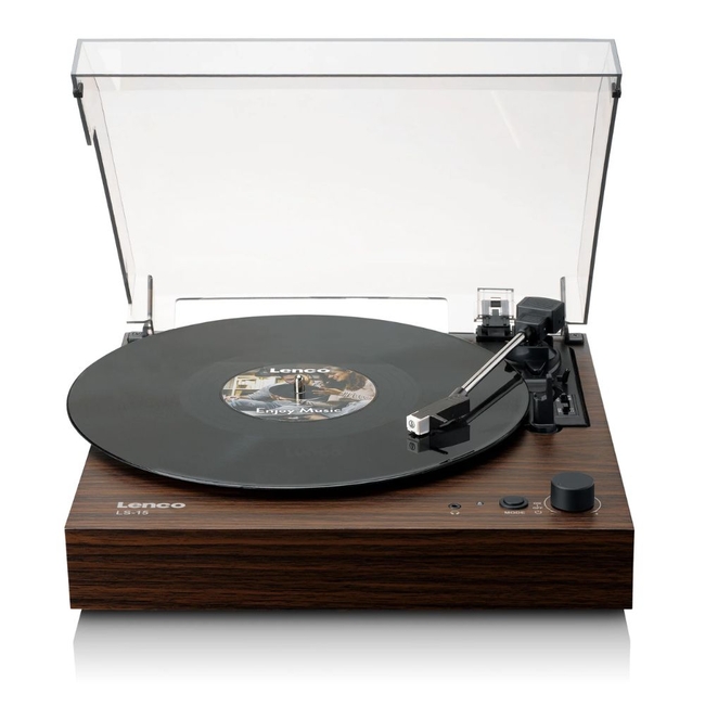 Lenco Record Player LS-15 - Wood Black Με προενισχυτη και Bluetooth