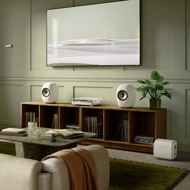 KEF LS LUXE Wireless HiFi Speakers - Mineral White (Ζεύγος)