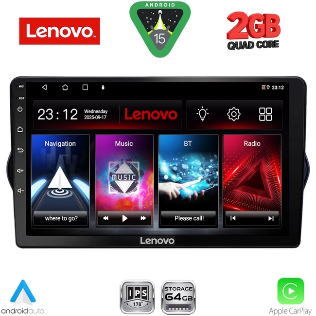 LENOVO LVD 2148_CPA (9inc) MULTIMEDIA TABLET for FIAT TIPO mod. 2015-2023