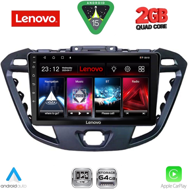 LENOVO LVD 2177_CPA (9inc) MULTIMEDIA TABLET for FORD TRANSIT CUSTOM | TOURNEO CUSTOM mod. 2013-2019